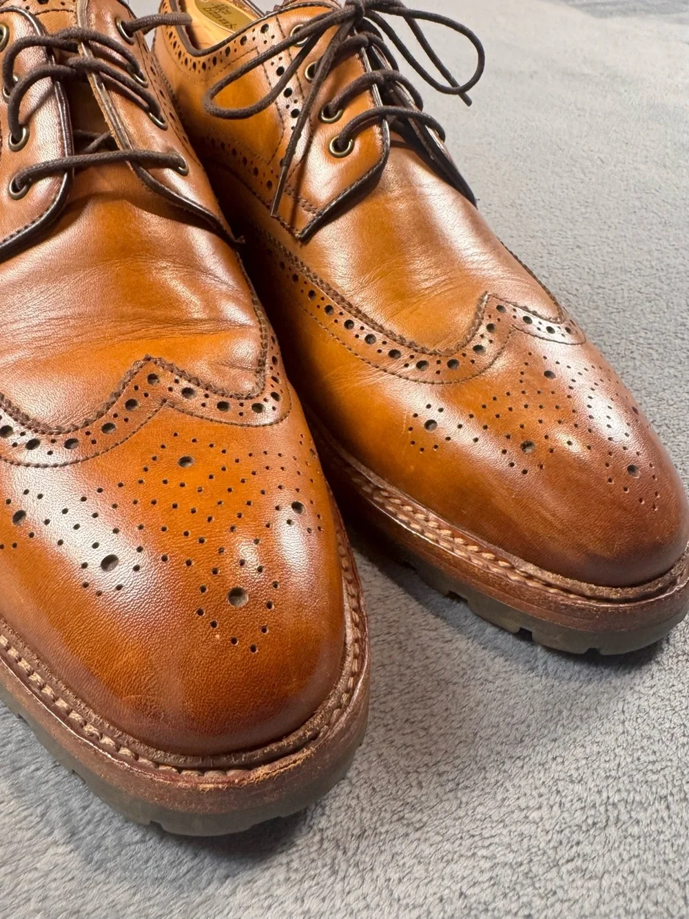 Warfield & Grand Hurst Brown Leather Wingtip Oxfords